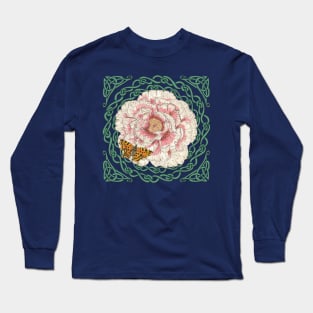 Celtic Peony and Comma Butterfly Long Sleeve T-Shirt